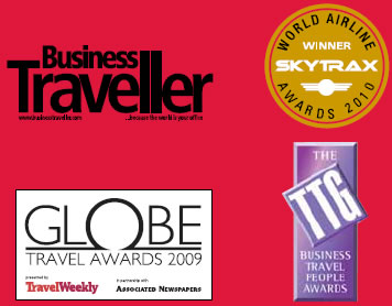Recompenses Virgin Atlantic Skytrax Business Traveller et Globe Travel Awards 2009. 